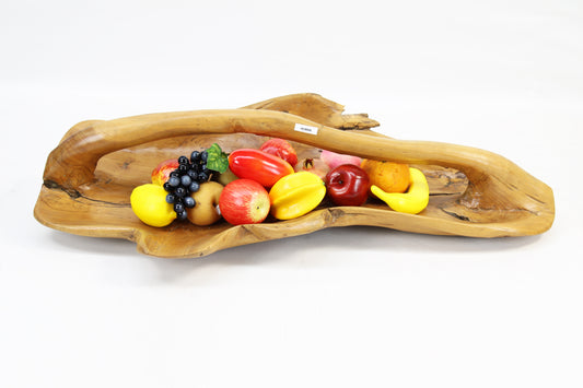 Hand Carved Teak Wood Platter Fruit Basket Tray HCB006