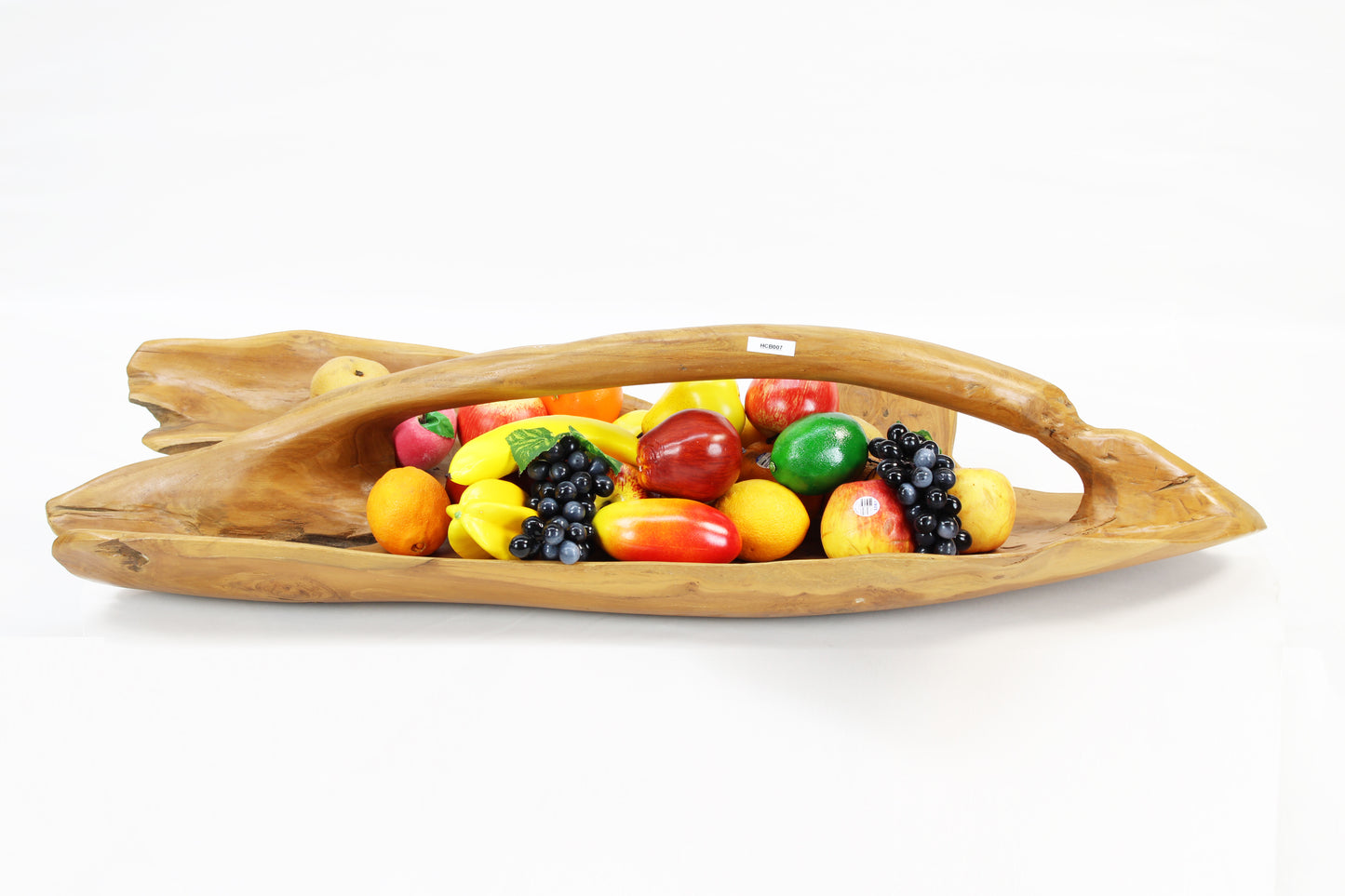 Hand Carved Teak Wood Platter Fruit Basket Tray HCB007