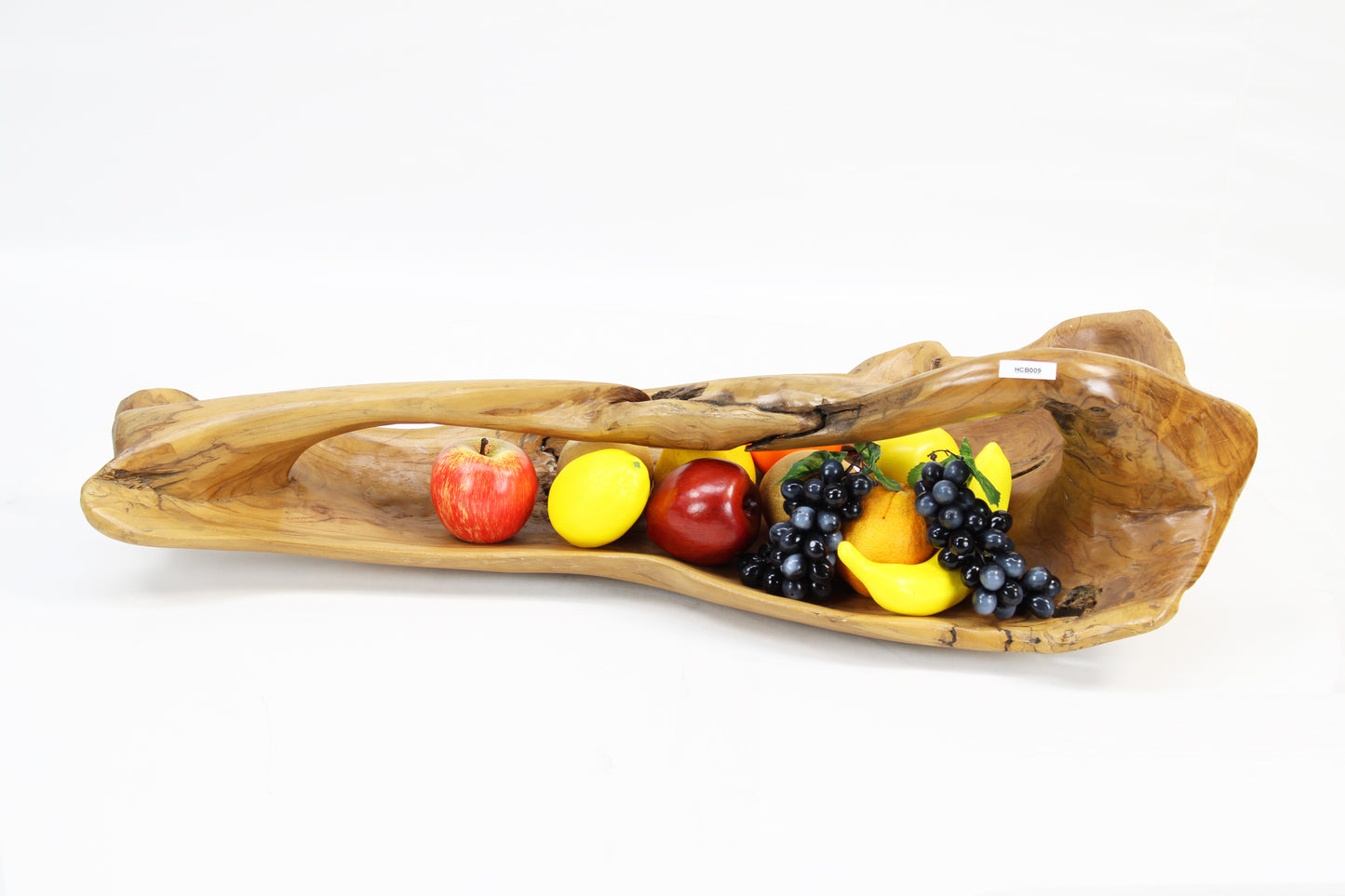 Hand Carved Teak Wood Platter Fruit Basket Tray HCB009