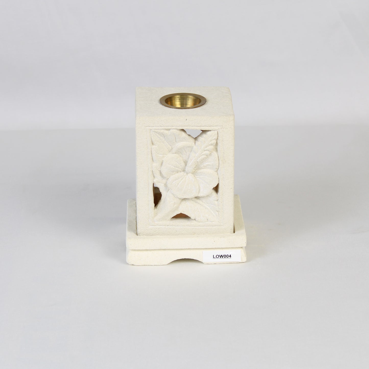 Leaf-Themed Limestone Oil Warmer LOW004