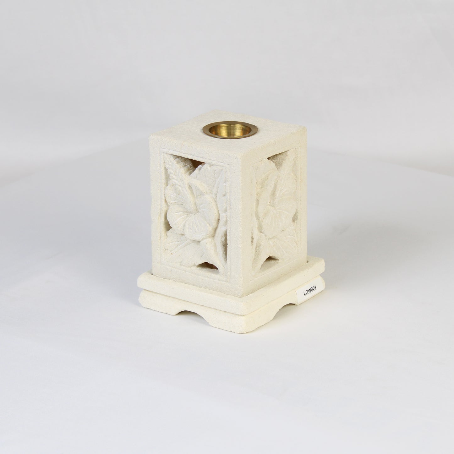 Leaf-Themed Limestone Oil Warmer LOW004