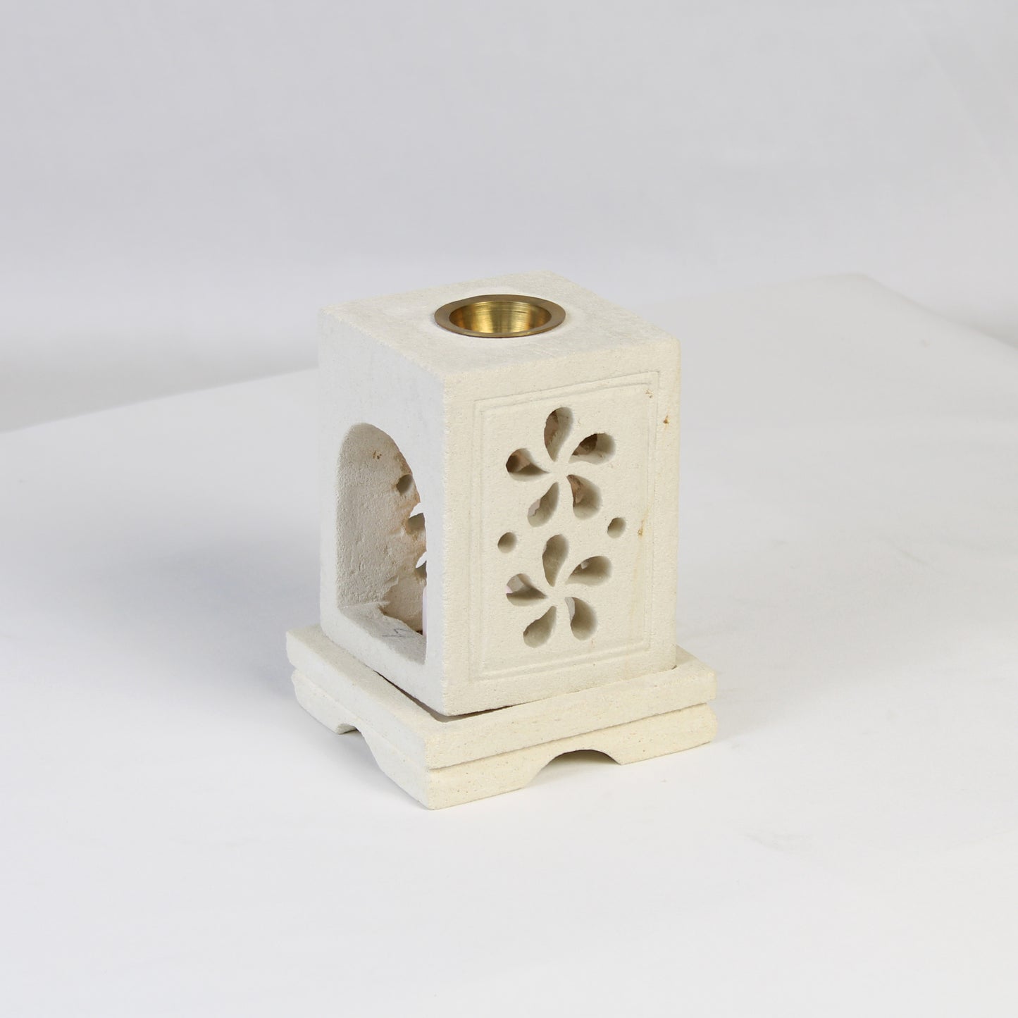 Leaf-Themed Limestone Oil Warmer LOW005