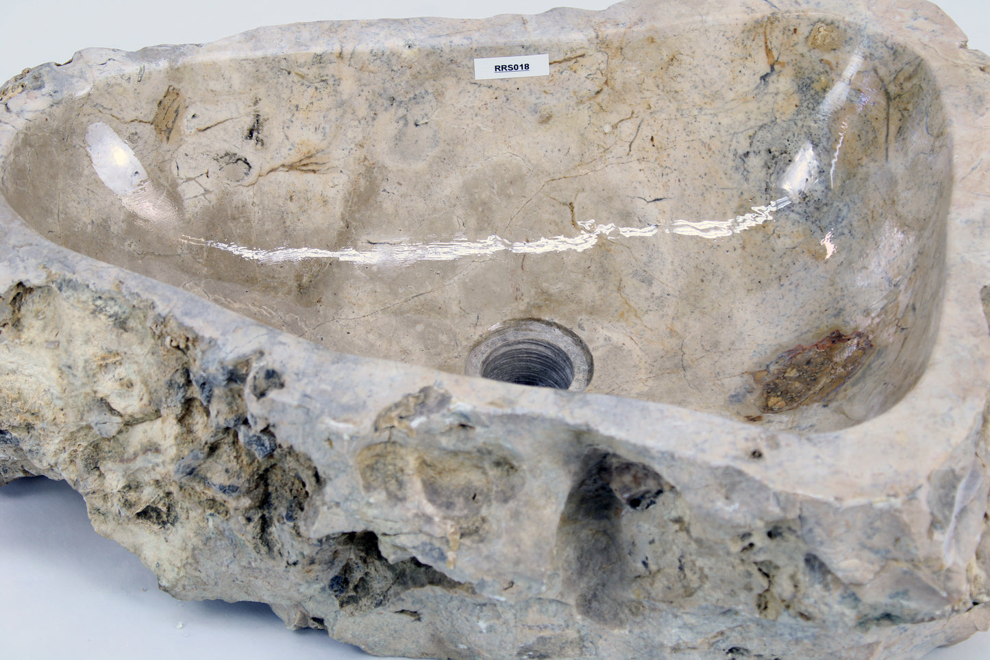 River Stone Wash Basin Petrified RRS018