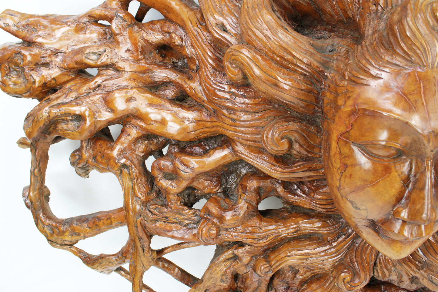 Teak Root Carved Nature Sun Goddess TWDM30