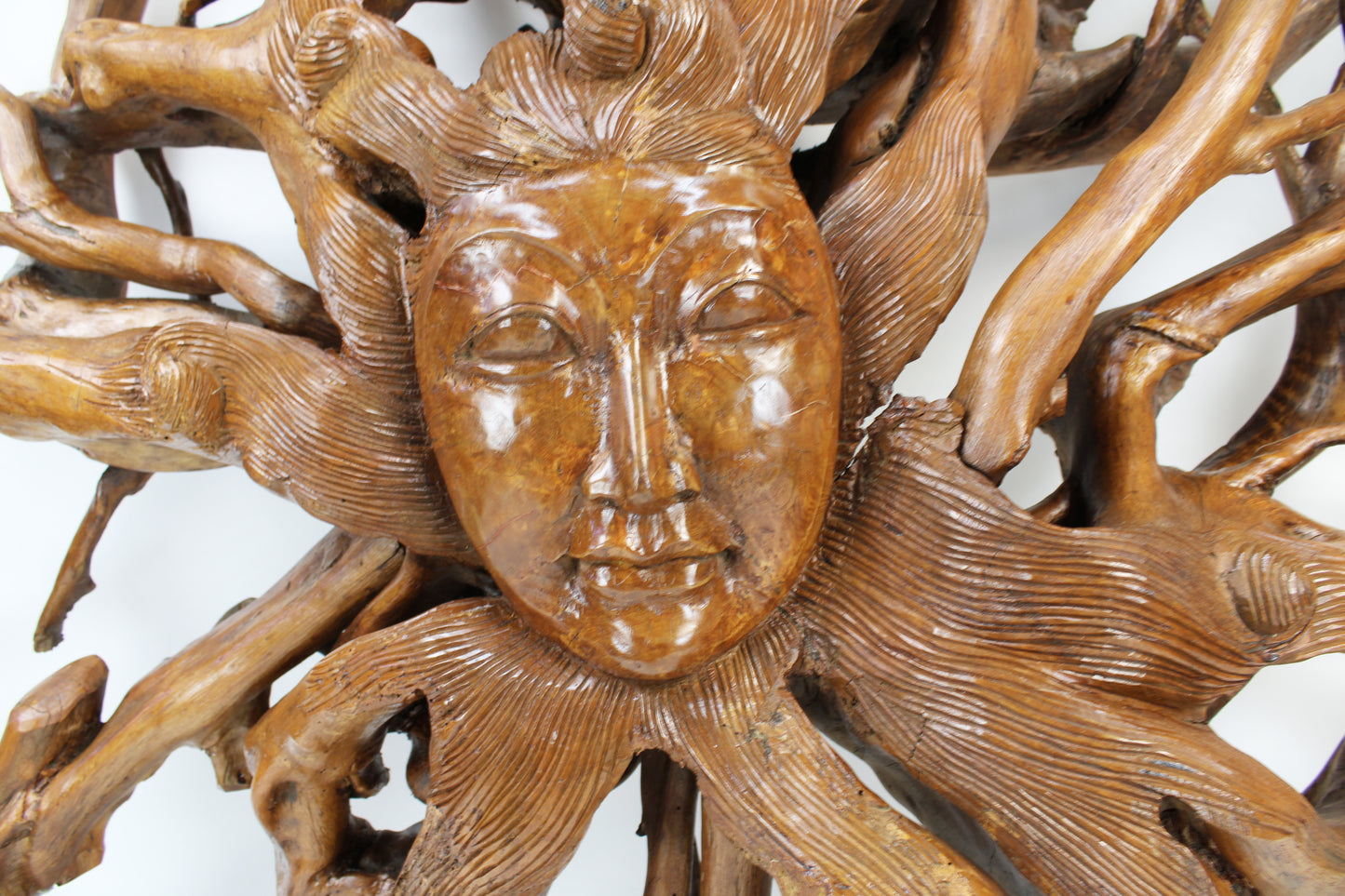 Teak Root Carved Nature Sun Goddess TWDM31