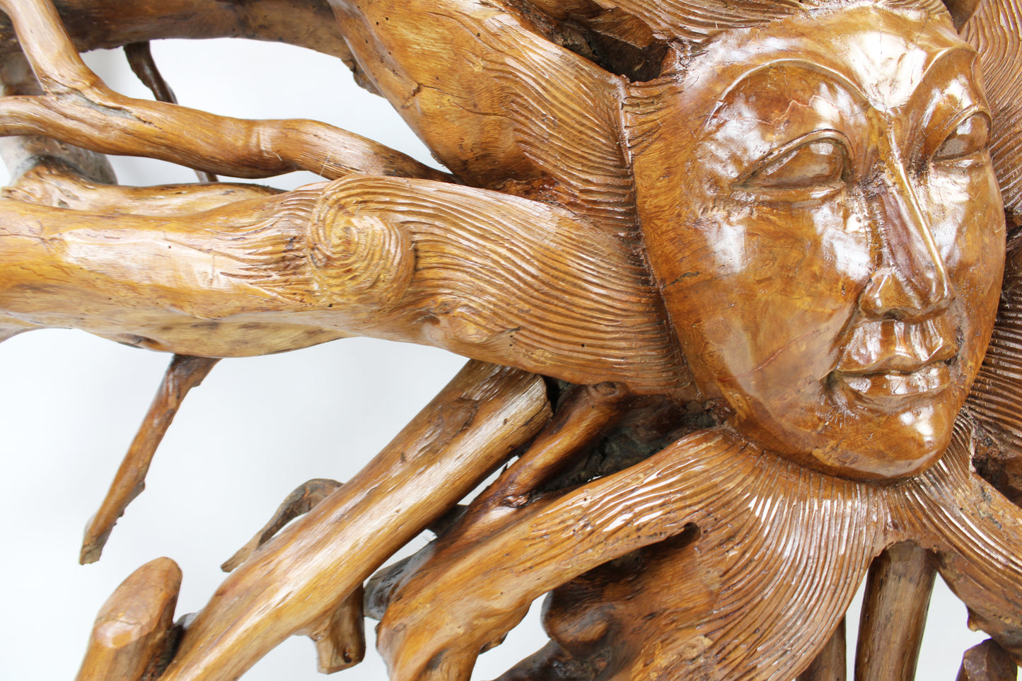 Teak Root Carved Nature Sun Goddess TWDM31