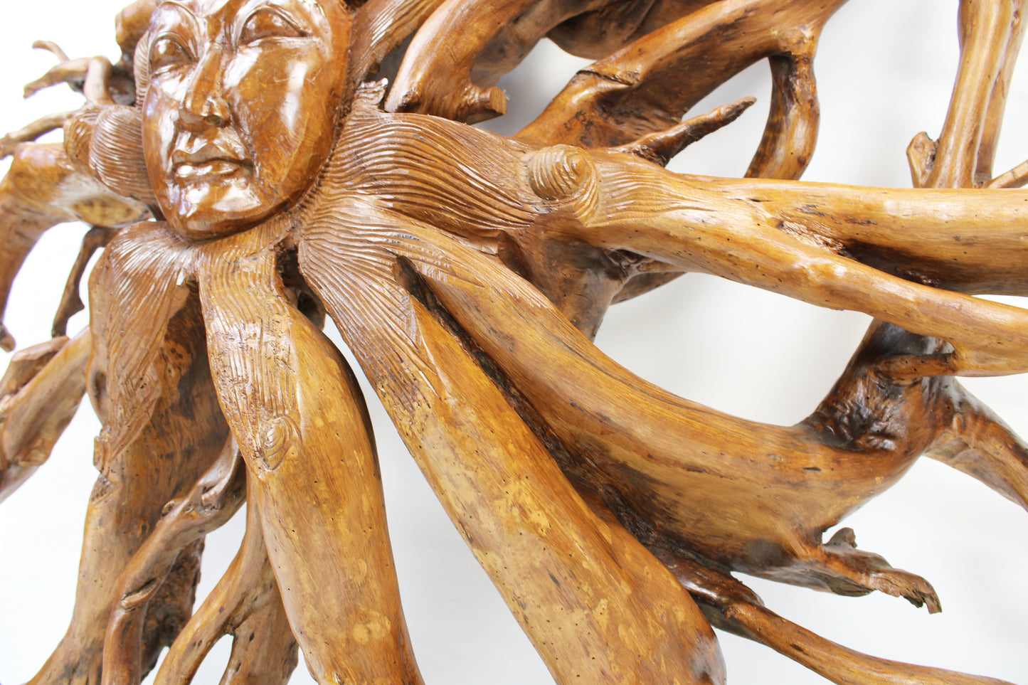 Teak Root Carved Nature Sun Goddess TWDM31