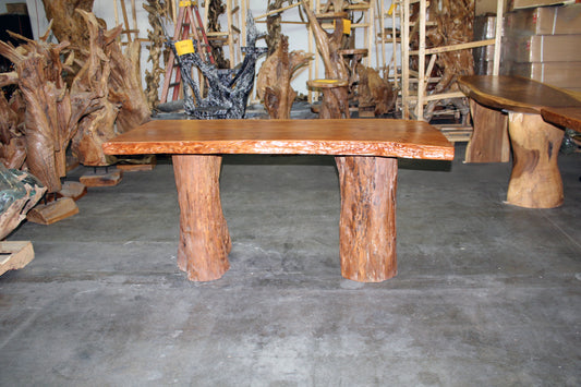 Live Edge Teak Wood Dining Table TWDT09