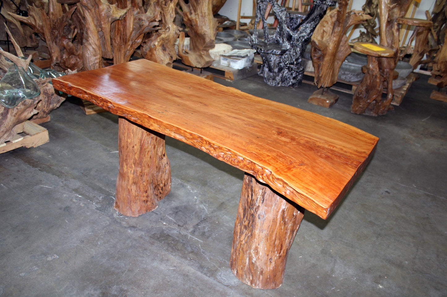 Live Edge Teak Wood Dining Table TWDT09