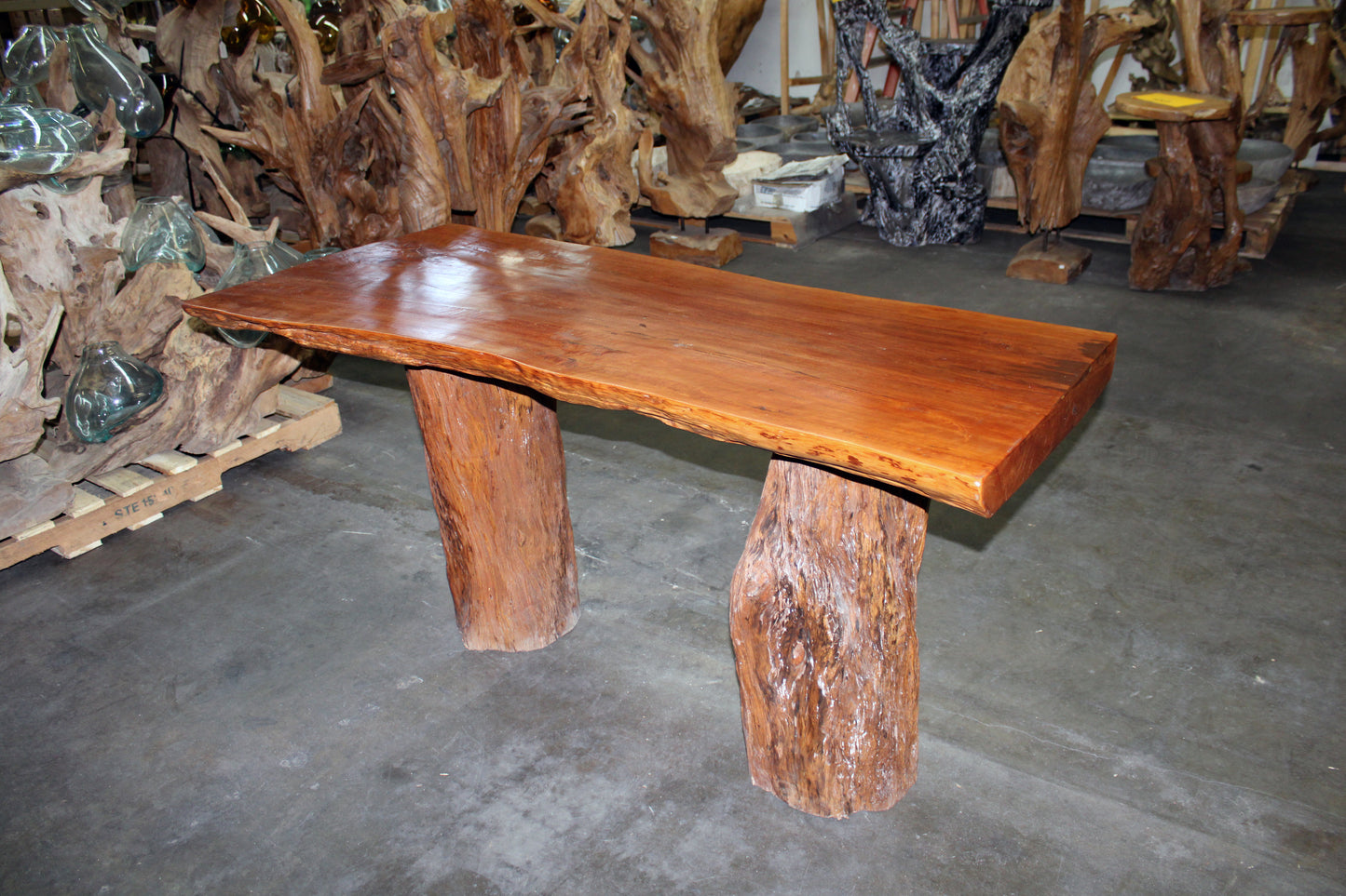 Live Edge Teak Wood Dining Table TWDT10