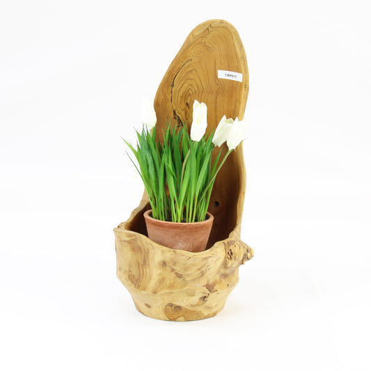 Teak Wood Planter Natural TWP011