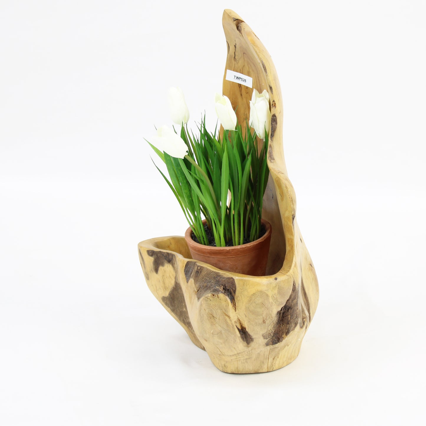 Teak Wood Planter Natural TWP026