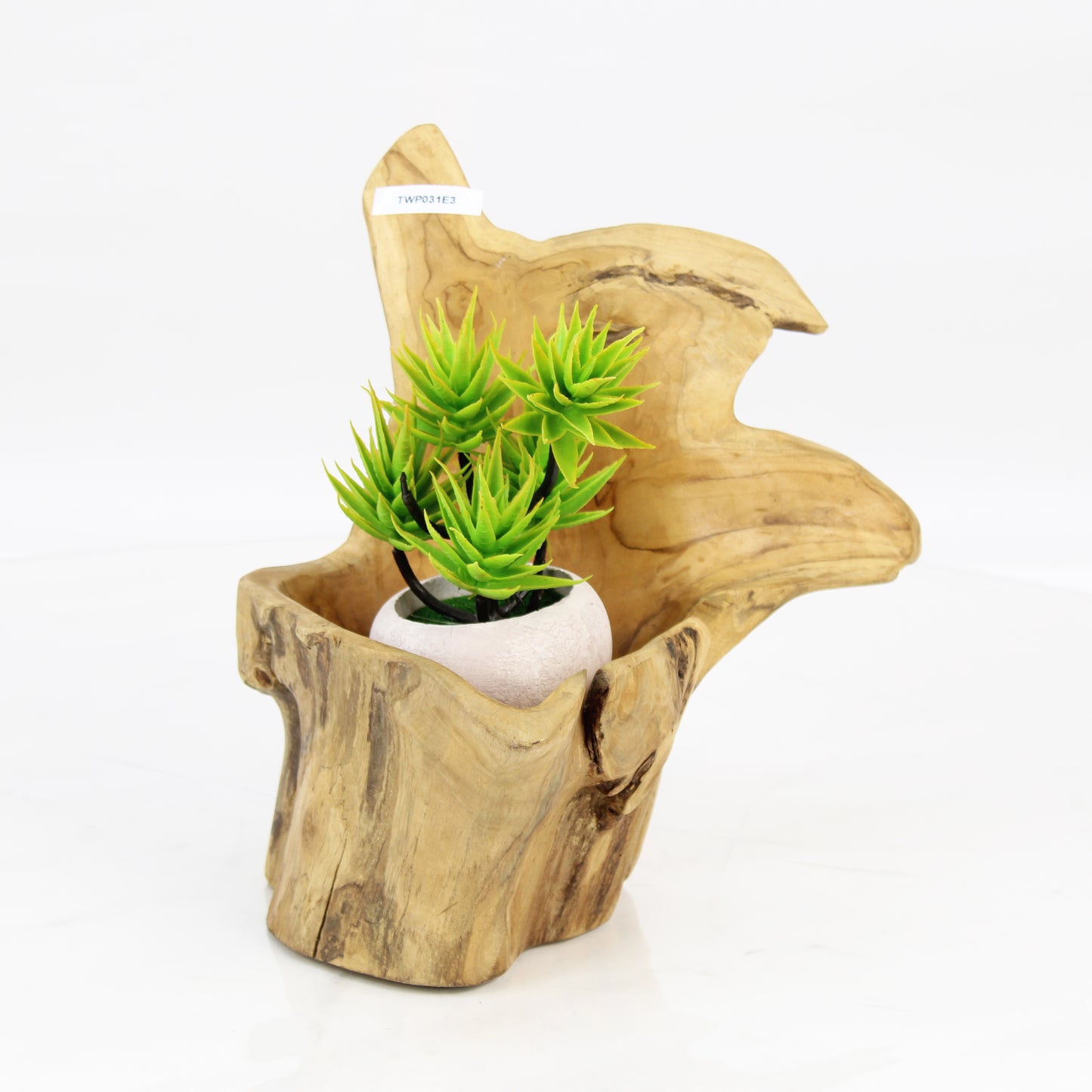 Teak Wood Planter Natural TWP031E3