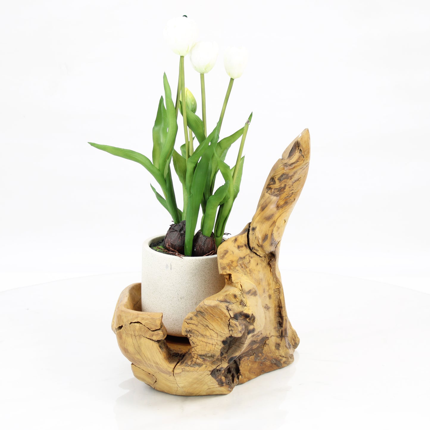 Teak Wood Planter Natural TWP032E3