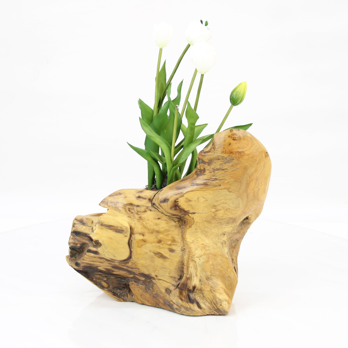 Teak Wood Planter Natural TWP032E3