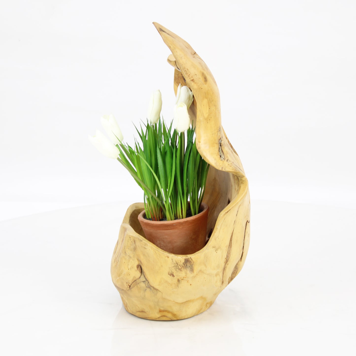 Teak Wood Planter Natural TWP034E3