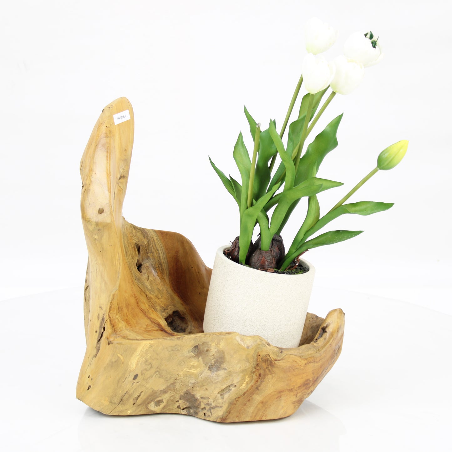 Teak Wood Planter Natural TWP035E3