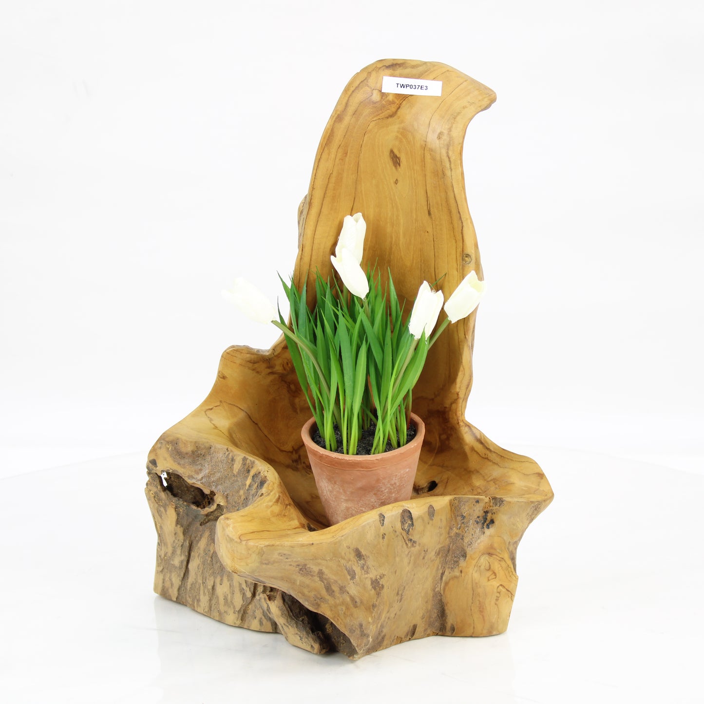 Teak Wood Planter Natural TWP037E3