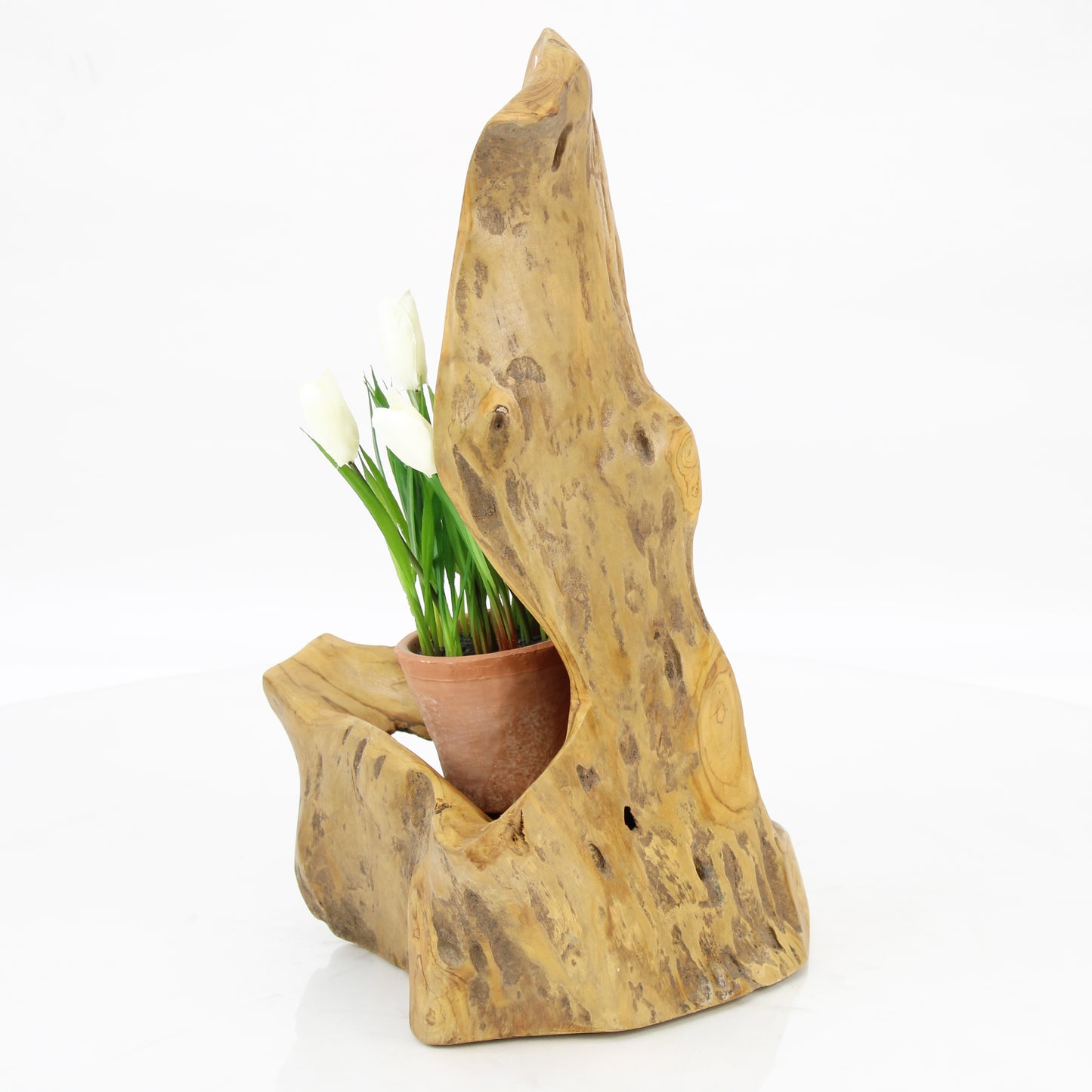 Teak Wood Planter Natural TWP037E3