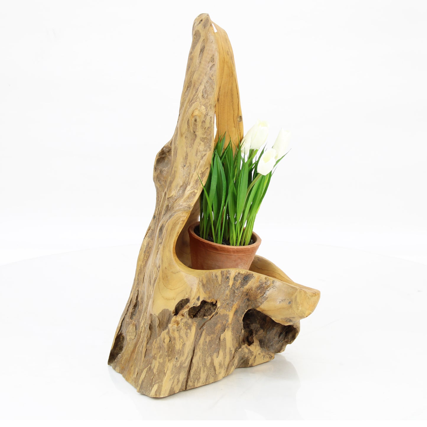 Teak Wood Planter Natural TWP037E3