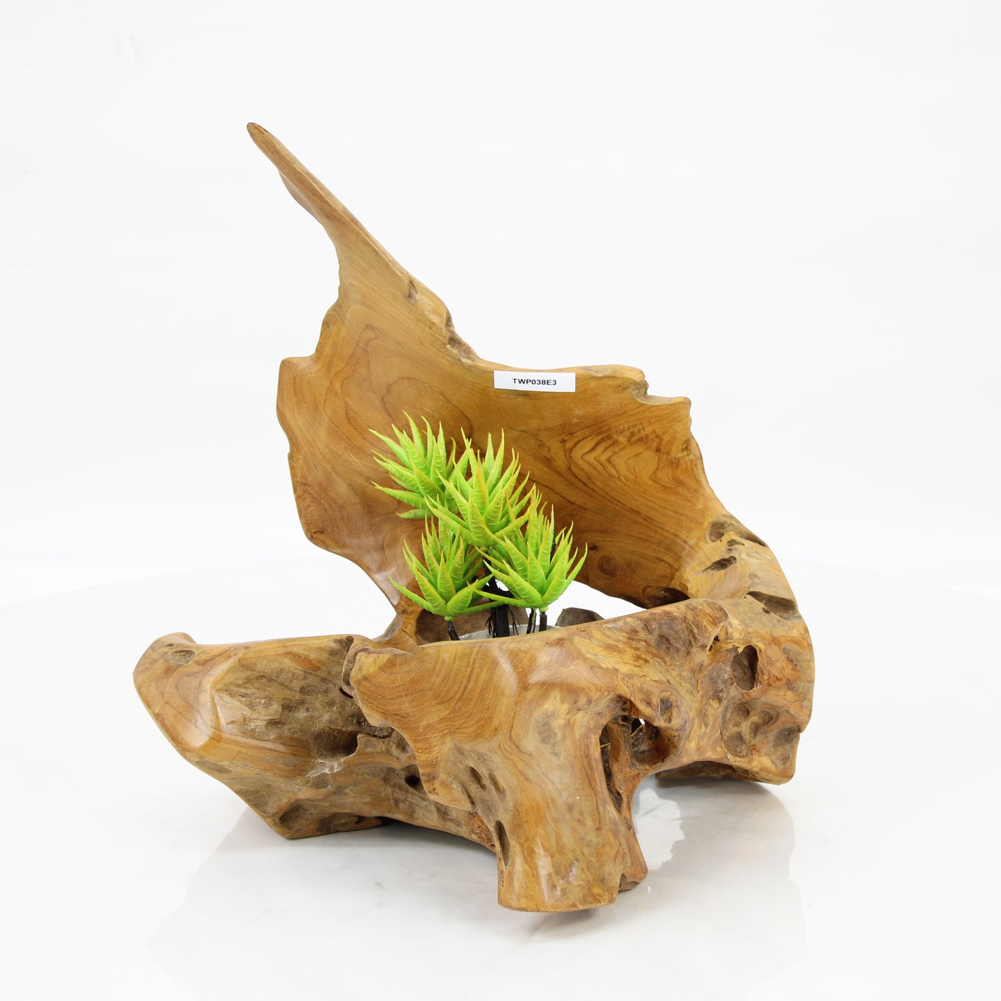 Teak Wood Planter Natural TWP038E3