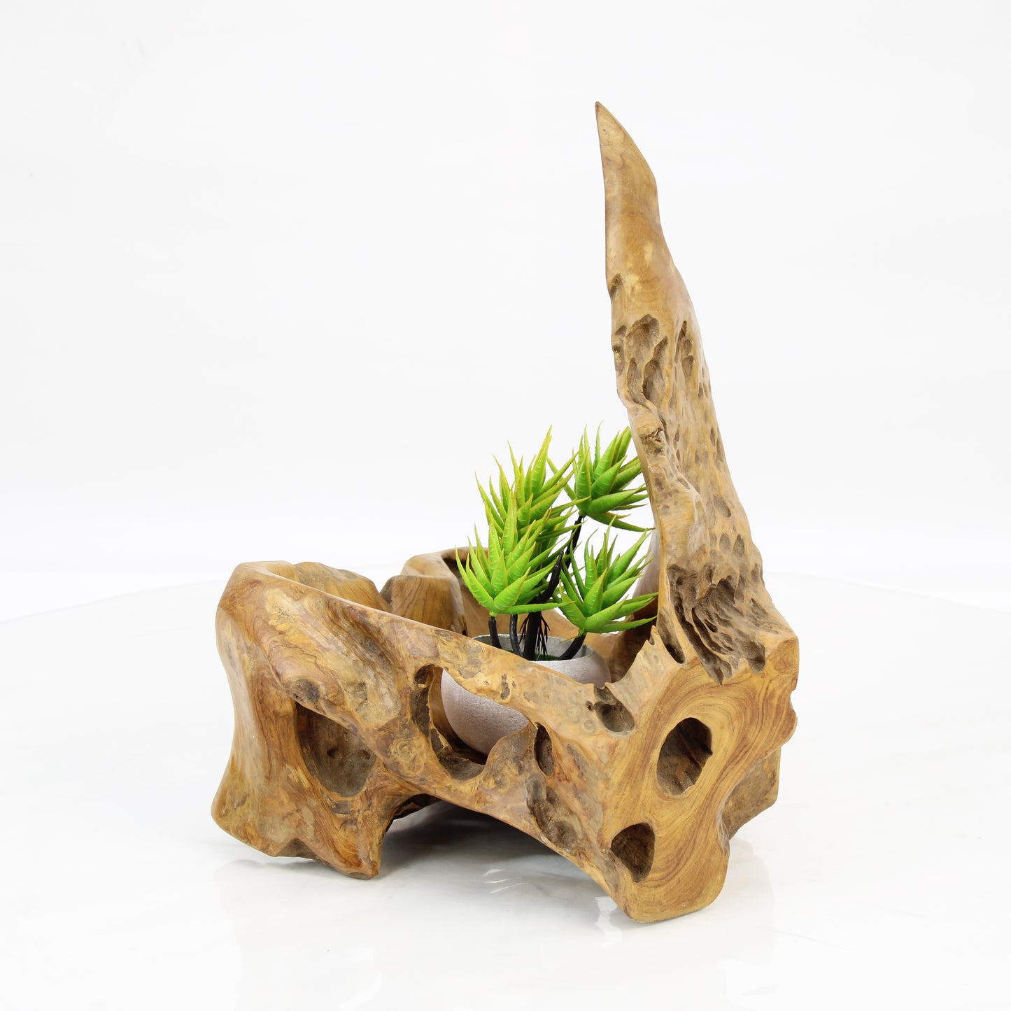 Teak Wood Planter Natural TWP038E3