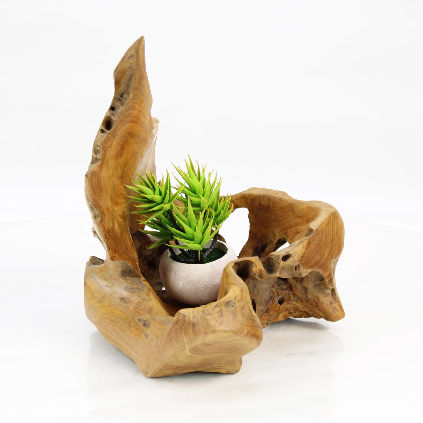 Teak Wood Planter Natural TWP038E3