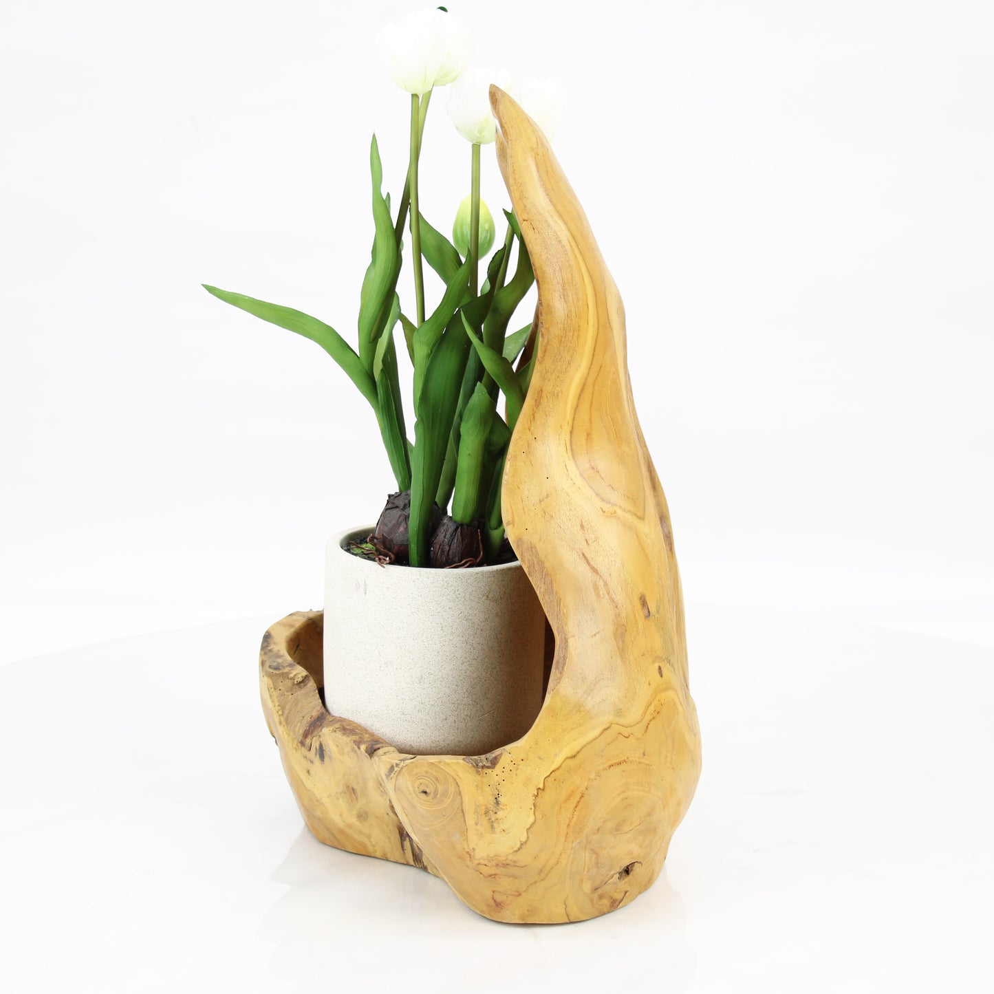 Teak Wood Planter Natural TWP040E1