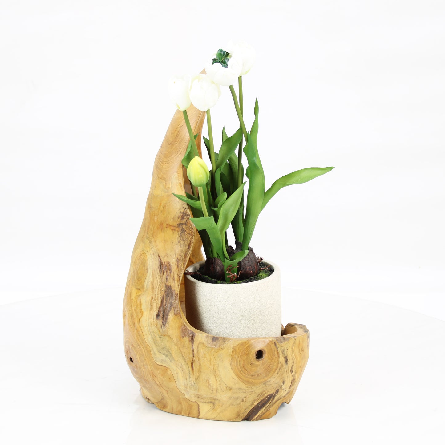 Teak Wood Planter Natural TWP040E1