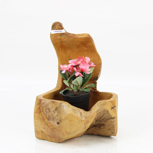 Teak Wood Planter Natural TWP042E1