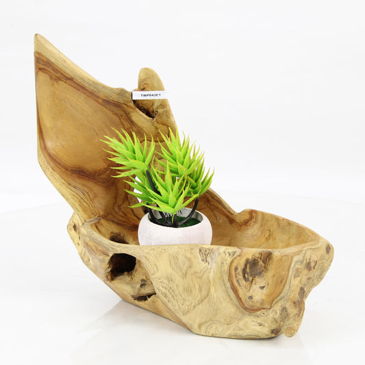 Teak Wood Planter Natural TWP043E1