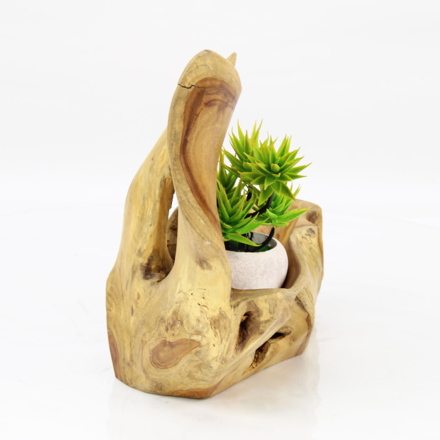 Teak Wood Planter Natural TWP043E1