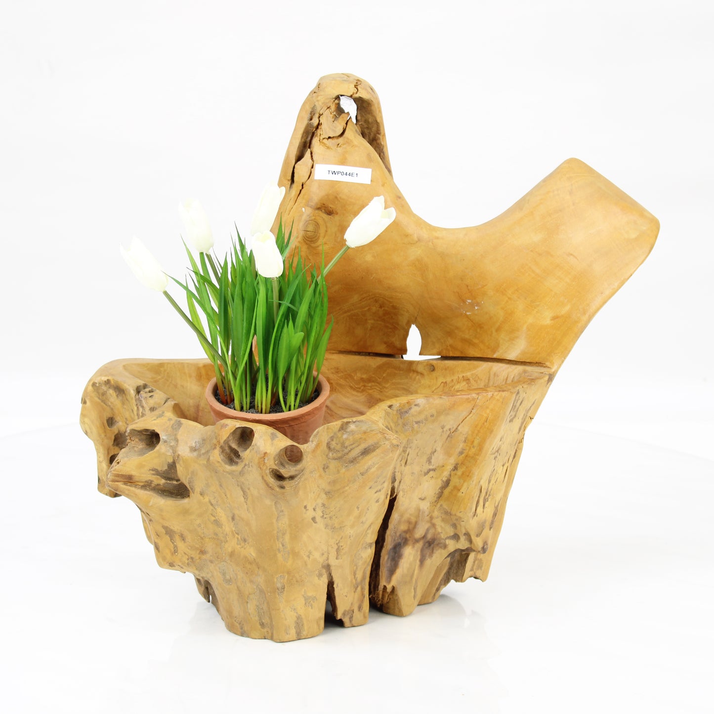 Teak Wood Planter Natural TWP044E1