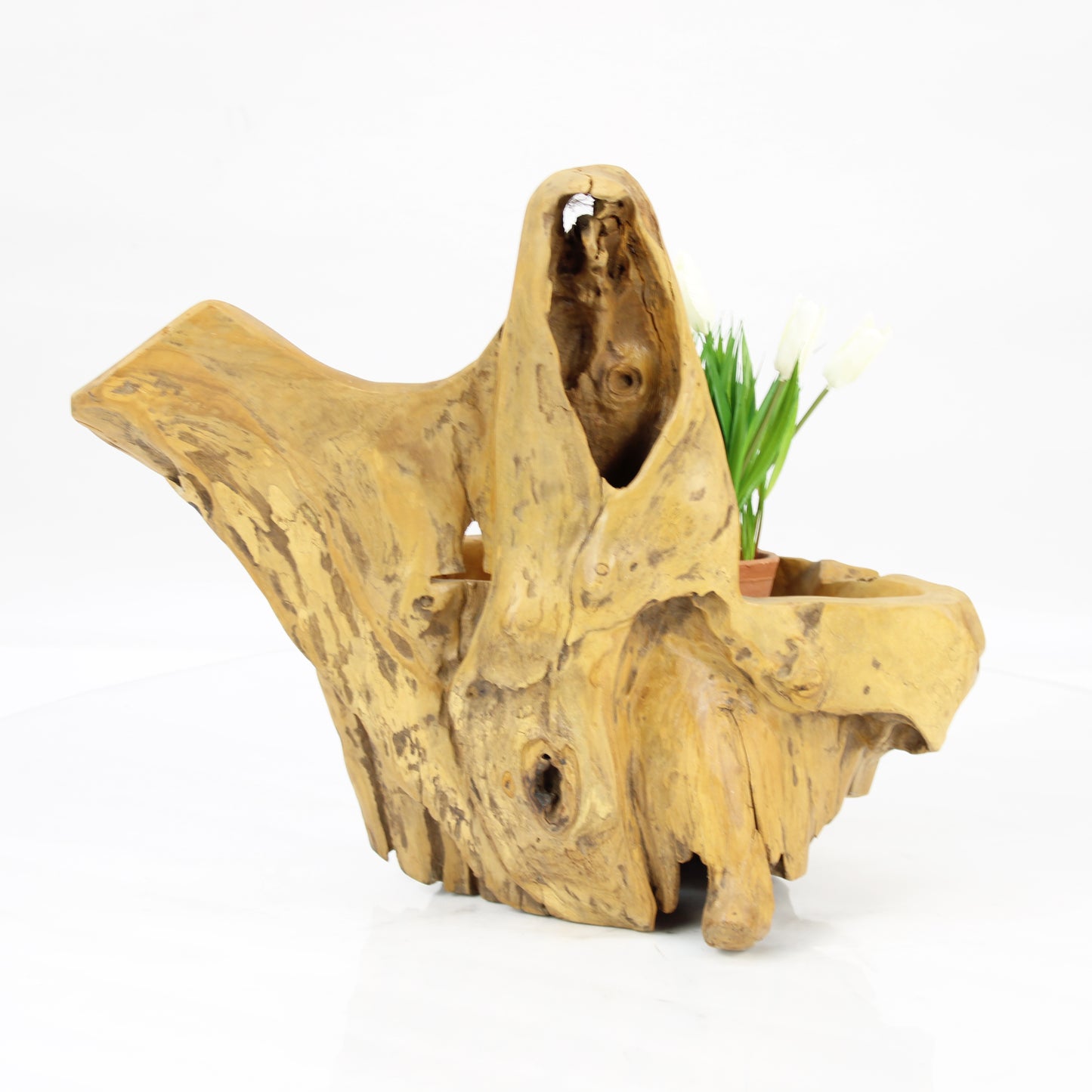 Teak Wood Planter Natural TWP044E1