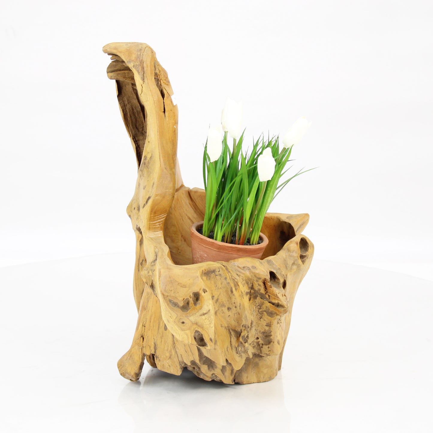 Teak Wood Planter Natural TWP044E1