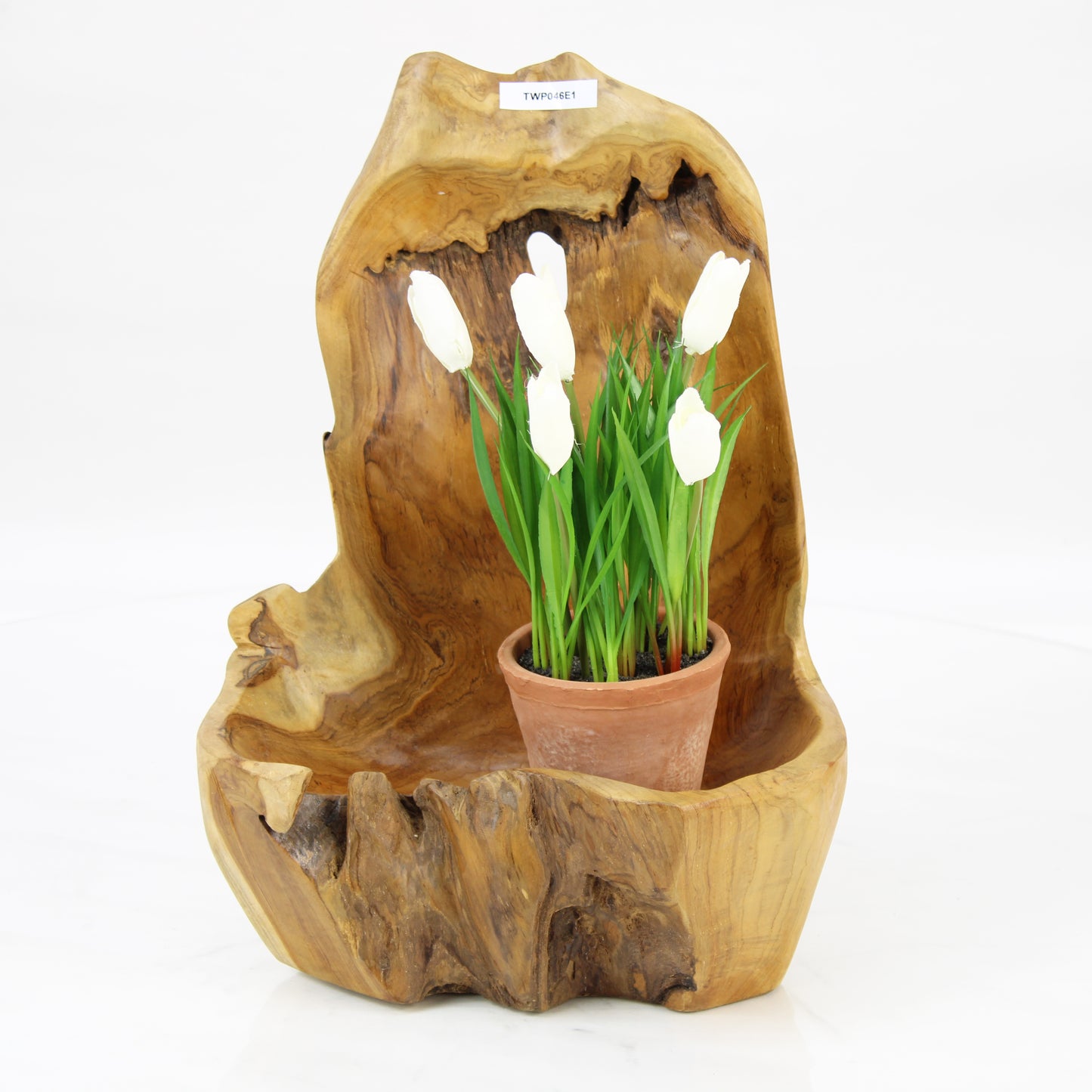 Teak Wood Planter Natural TWP046E1