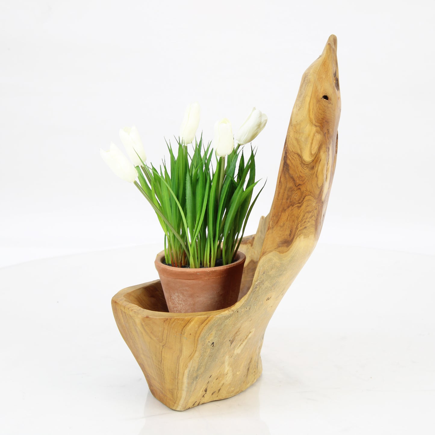 Teak Wood Planter Natural TWP046E1