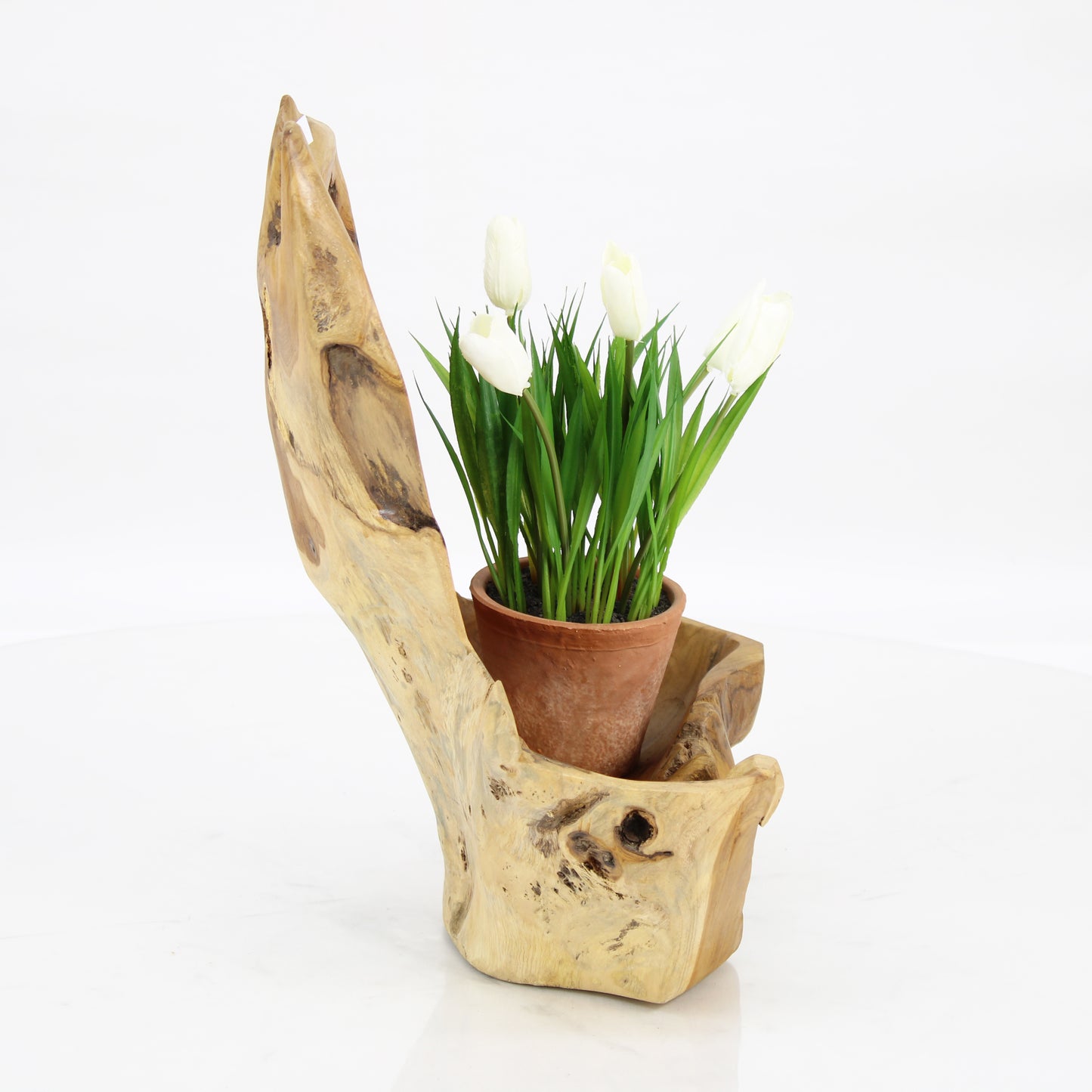 Teak Wood Planter Natural TWP046E1