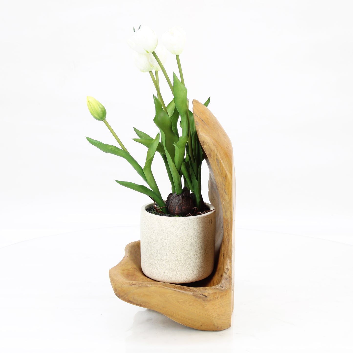 Teak Wood Planter Natural TWP047E1