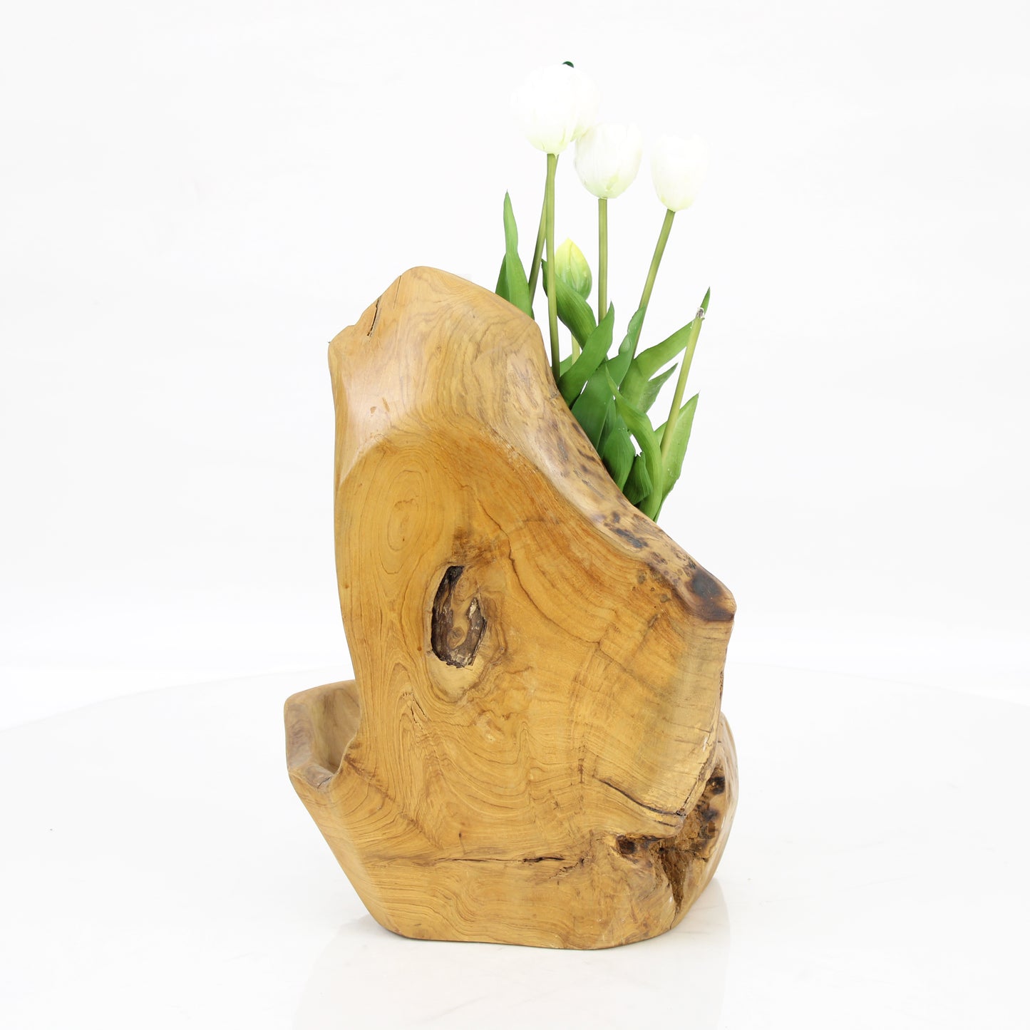 Teak Wood Planter Natural TWP047E1