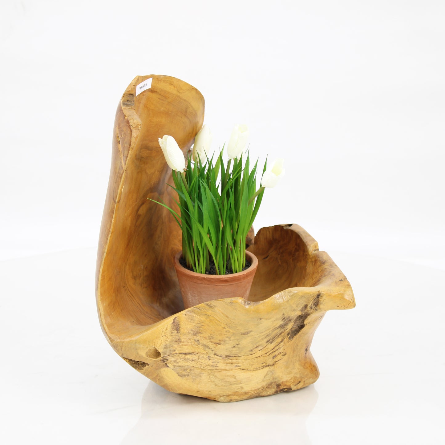 Teak Wood Planter Natural TWP048E1