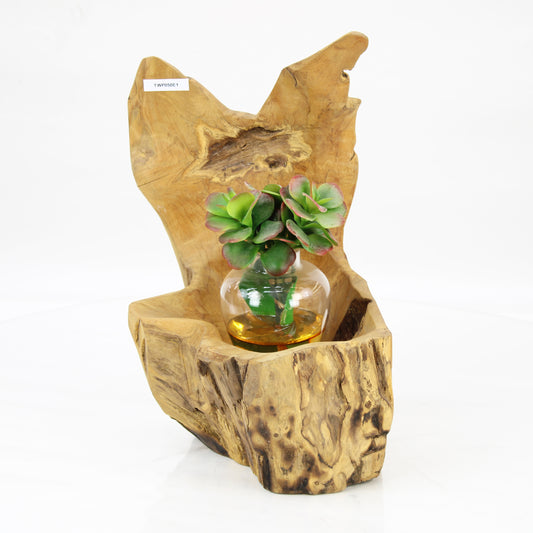 Teak Wood Planter Natural TWP050E1