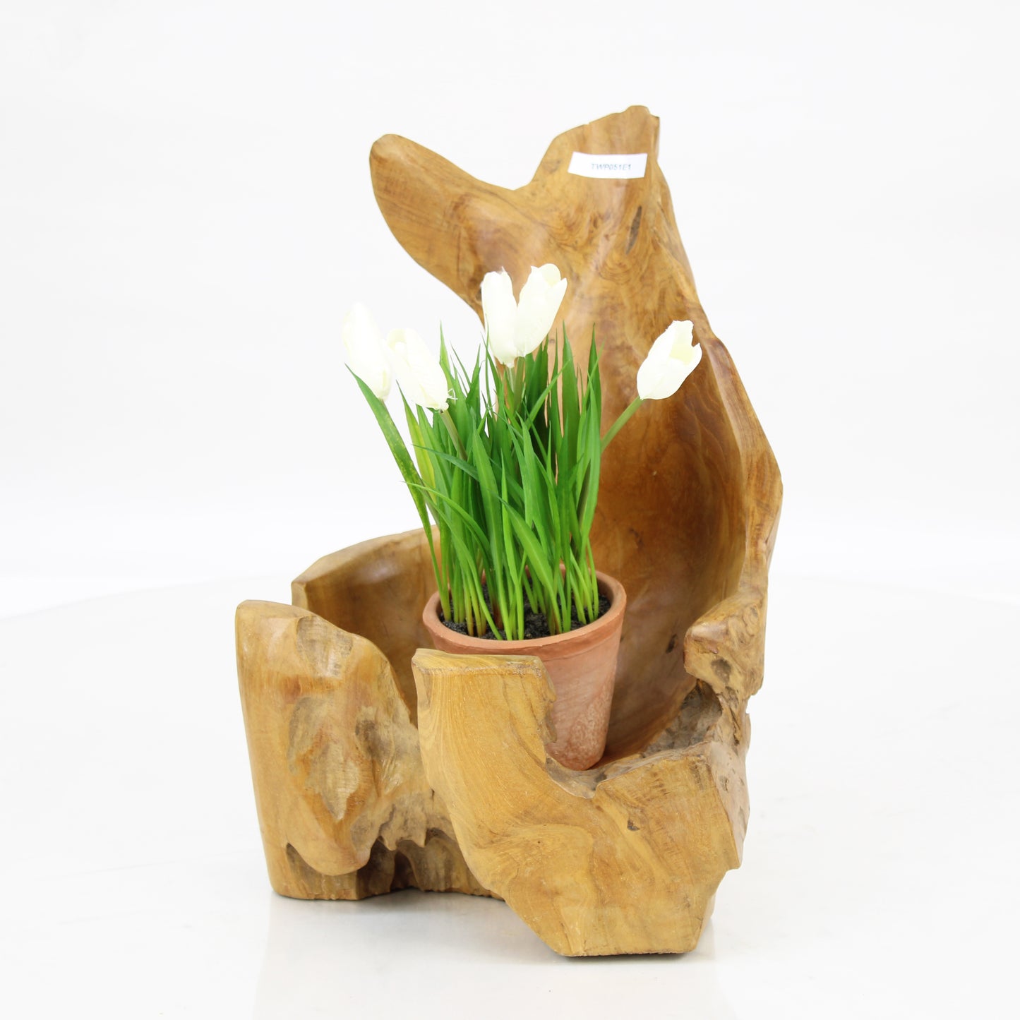 Teak Wood Planter Natural TWP051E1