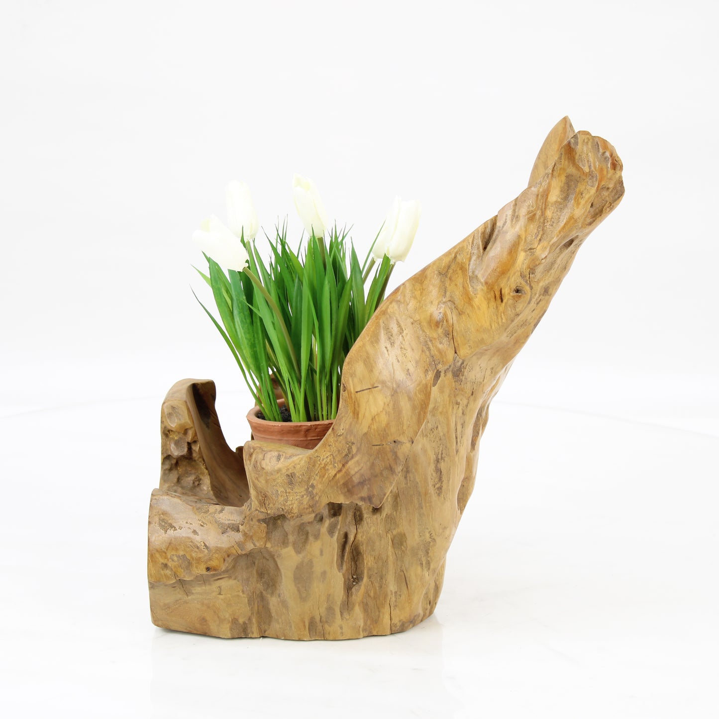 Teak Wood Planter Natural TWP051E1