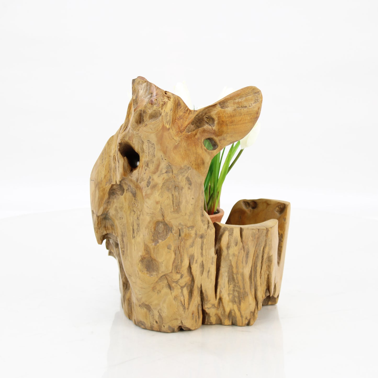 Teak Wood Planter Natural TWP051E1