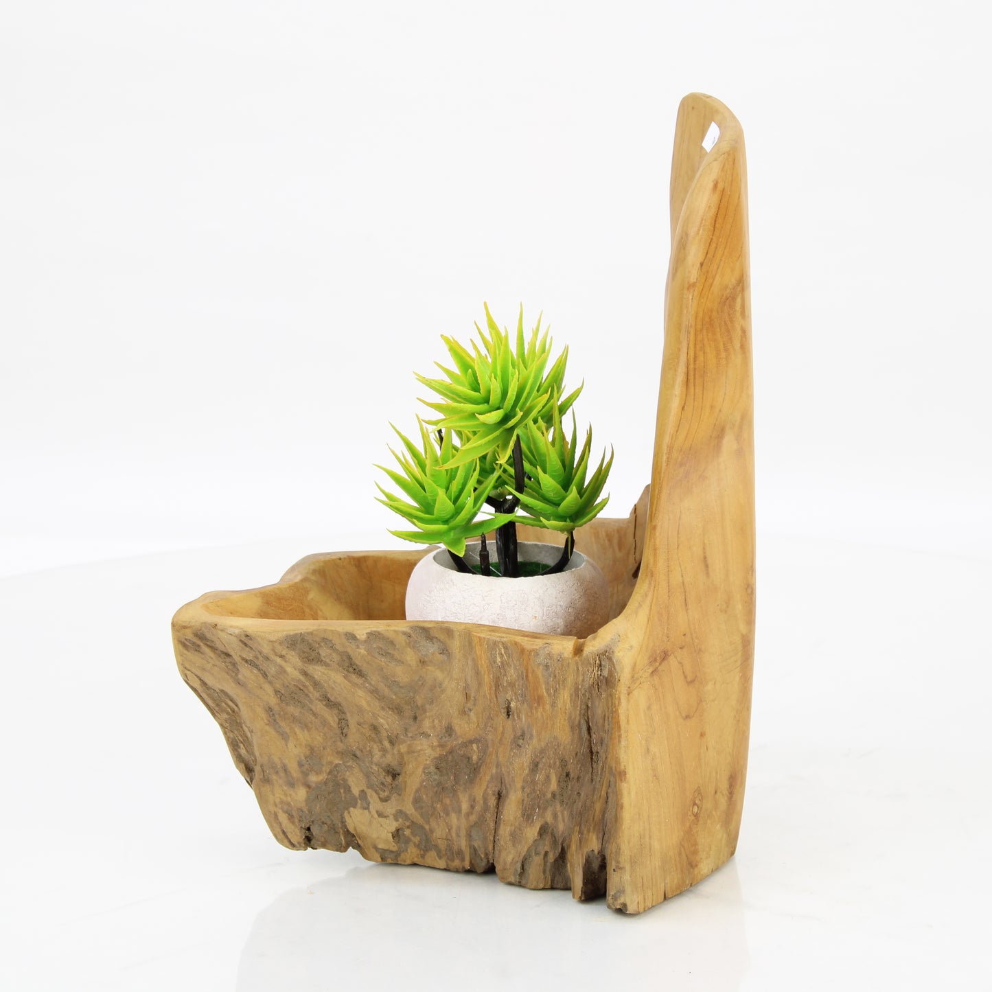 Teak Wood Planter Natural TWP052E1