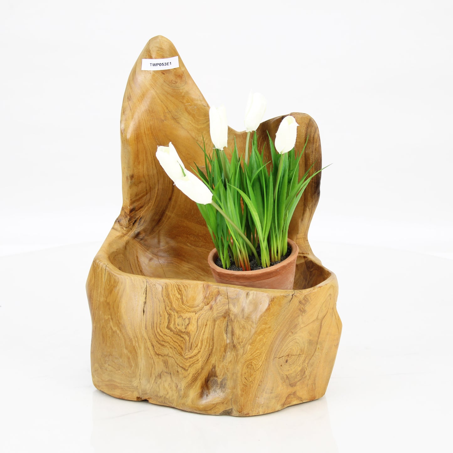 Teak Wood Planter Natural TWP053E1