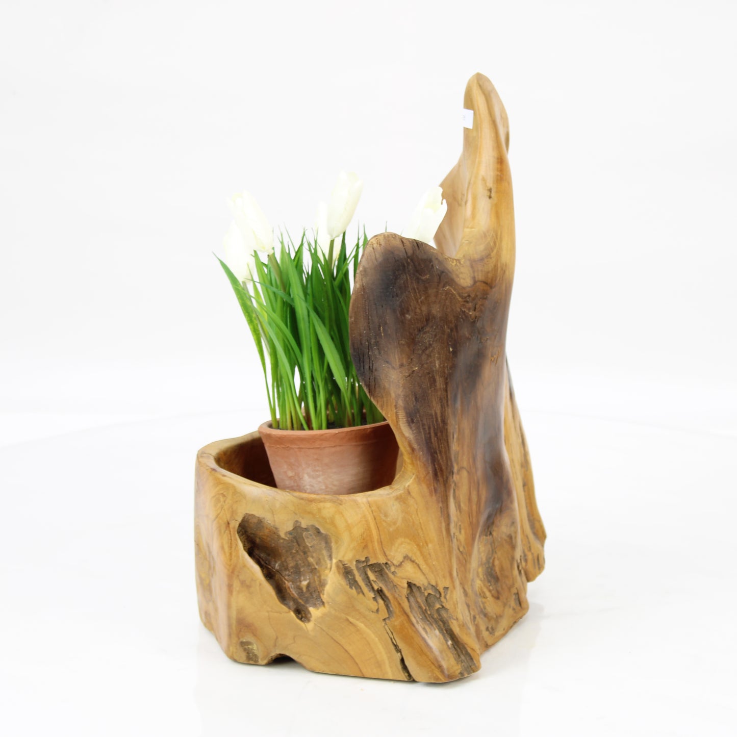 Teak Wood Planter Natural TWP053E1