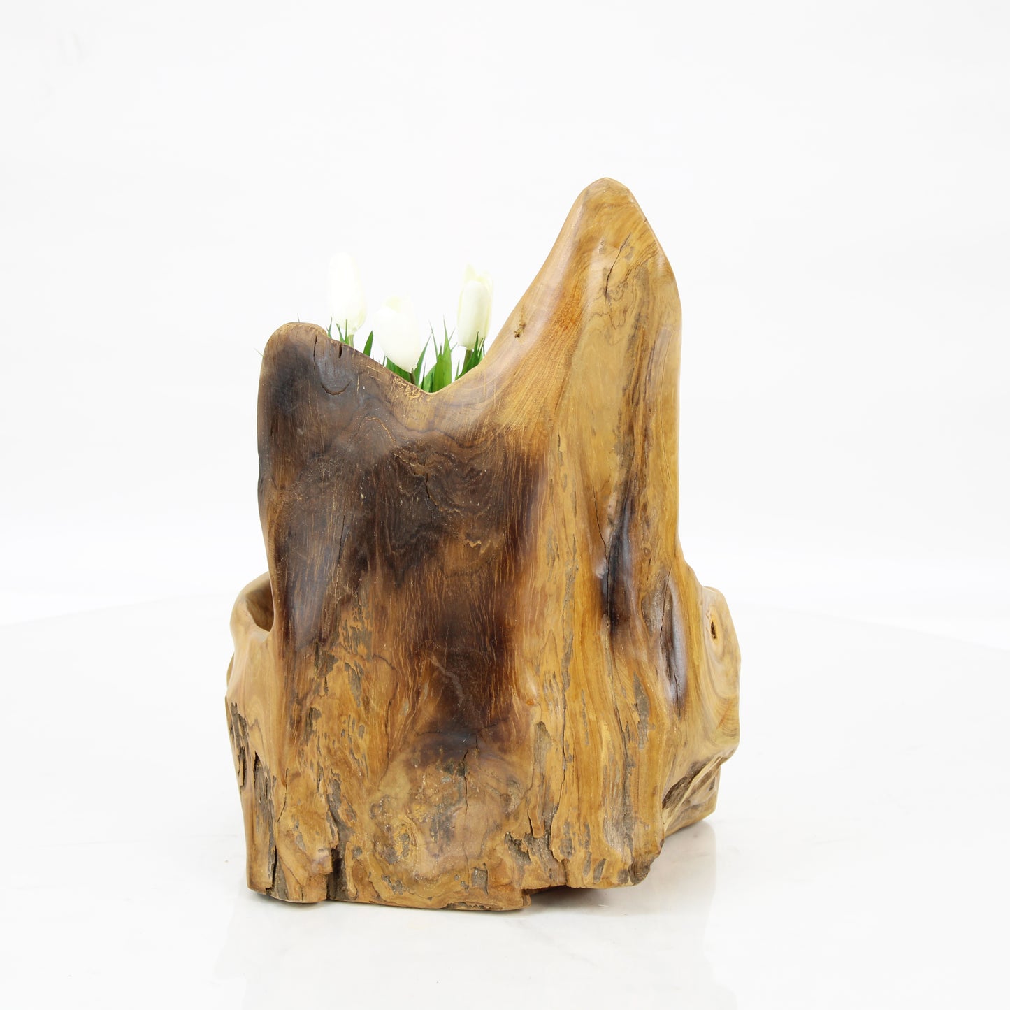 Teak Wood Planter Natural TWP053E1