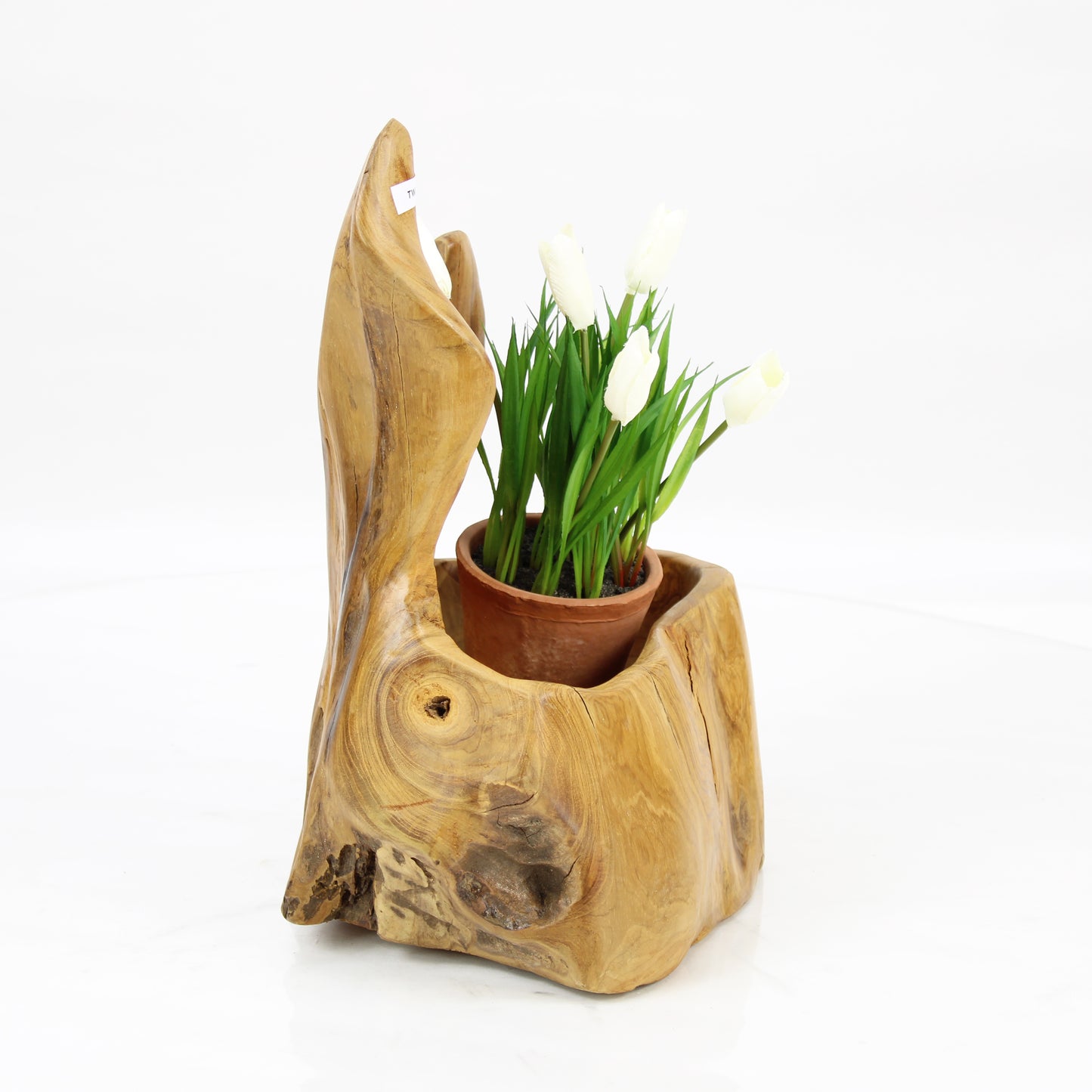 Teak Wood Planter Natural TWP053E1